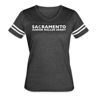 Sacramento Junior Roller Derby Women’s Vintage Sport T-Shirt - vintage smoke/white