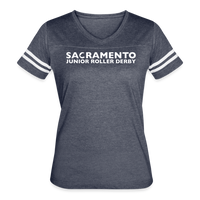 Sacramento Junior Roller Derby Women’s Vintage Sport T-Shirt - vintage navy/white