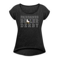 Fairbanks Roller Derby Roll Cuff T-Shirt - heather black